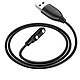 Hoko Câble Magnétique pour SmartWatch Double Broche Prise USB 60cm Noir Câble de charge magnétique noir de Hoco assurant une charge efficace de votre montre connectée