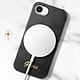 Avis Guess Coque MagSafe pour iPhone 16e Silicone Soft touch Logo métal doré Noir