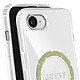 Avis Guess Coque MagSafe pour iPhone 16e Fine Anneau Pailleté Coins renforcés Transparent