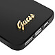 Acheter Guess Coque MagSafe pour iPhone 16e Silicone Soft touch Logo métal doré Noir