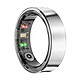 Avizar Bague Connectée Bluetooth Suivi santé Multisports Étanche Taille 67 Bague connectée Taille 67 en acier inoxydable Argent, élégante et confortable