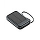 Avizar PowerBank 5000mAh avec Indicateur LED / Torche / Câbles Modèle Sirius Noir Recharge solaire d'appoint pratique pour les déplacements et les situations d'urgence