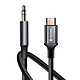 Swissten Câble auxiliaire audio USB C vers jack 3.5 mm Nylon Tressé 1.5m Noir pas cher