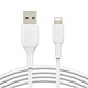 Belkin Câble de Charge Rapide et Synchronisation de donnée USB-A vers Lightning MFI 1M Blanc Le câble convient à la fois pour recharger et synchroniser des données