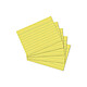 HERLITZ Paquet de 100 fiches bristol, format A6, ligné, Jaune, 170 g/m2 Fiche Bristol