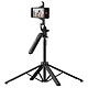 wiwu Perche à Selfie Trépied pour smartphones Double LED Rotatif 360° Noir