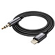 Swissten Câble auxiliaire Lightning compatible jack 3.5 mm Nylon Tressé 1.5m Noir Câble audio auxiliaire Lightning / jack 3.5 mm de Swissten