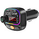 Swissten Transmetteur FM Bluetooth 5.3 Charge rapide 15.5W RGB et lecture MP3 Noir Transmetteur FM Bluetooth 5.3, parfait pour écouter votre musique confortablement en voiture