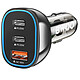 Bwoo Chargeur Voiture USB-C 25W + USB 18W Charge Rapide Éclairage LED Noir transparent Chargeur voiture de Bwoo pour garder vos appareils chargés lors de vos trajets