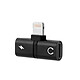 Avizar Adaptateur Lightning 2 en 1 Audio et Recharge Compact Noir Permet de charger et d'écouter simultanément votre iPhone