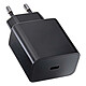 Blue Star Chargeur Secteur Rapide USB-C 25W Power Delivery 3.0 / QuickCharge 4.0 Noir Ce chargeur mural noir délivre une puissance de 25W pour recharger rapidement smartphones, tablettes et autres appareils équipés d'un port USB-C