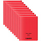 CONQUÉRANT Cahier à rabat agrafé 24x32cm 96P 90G grands carreaux polypro rouge x 10 Cahier