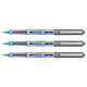 UNI-BALL Stylo Roller Encre Liquide Recyclé UB157E Pointe Moyenne Bleu ciel x 3 Stylo roller