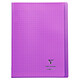 CLAIREFONTAINE Cahier Protège-cahier Koverbook Piqué Polypro A4 96p séyès Violet Transparent Cahier