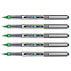 UNI-BALL Stylo Roller Encre Liquide Recyclé UB157E Pointe Moyenne Vert x 5 Stylo roller