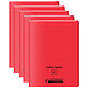 CONQUÉRANT Cahier à rabat agrafé 24x32cm 96P 90G grands carreaux polypro rouge x 5 Cahier