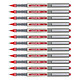 UNI-BALL Stylo Roller Encre Liquide Recyclé UB157E Pointe Moyenne Rouge x 12 Stylo roller