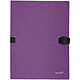 EXACOMPTA Chemise à sangle N'CLIP extensible recouverte de papier contrecollé violet Chemise extensible