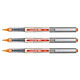 UNI-BALL Stylo Roller Encre Liquide Recyclé UB157E Pointe Moyenne Orange x 3 Stylo roller