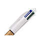 Acheter BIC Stylo-bille bic 4 couleurs festif retractable rechargeable pointe moyenne corps blanc/doré x 12