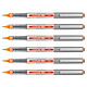UNI-BALL Stylo Roller Encre Liquide Recyclé UB157E Pointe Moyenne Orange x 6 Stylo roller