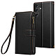 Avizar Étui Folio pour Samsung Galaxy S24 / S25 à Zip avec Bandoulière Amovible - Étui tout-en-un avec porte-cartes, pochette monnaie zippée et fermeture magnétique