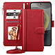 Acheter Avizar Étui Portefeuille pour Galaxy S25 / S24 Zippé avec Bandoulière Détachable Rouge