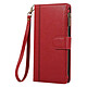 Avizar Étui Portefeuille pour Galaxy A56 à Zip avec Bandoulière Amovible Rouge Avec des rangements pour cartes, billets et pièce d'identité intégrés