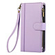 Avizar Étui Portefeuille pour Galaxy A56 Zippé avec Bandoulière Amovible Lavande Avec des rangements pour cartes, billets et pièce d'identité intégrés