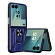 Avizar Coque pour Samsung Galaxy Z Flip 7 Antichoc avec Support Bague Magnétique Bleu - Cette coque est équipée d'une bague métallique rotative pour support horizontal