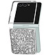 Avizar Coque pour Samsung Galaxy Z Flip 7 Pailletée Scintillante Ultra-Chic Argent Dos rigide scintillant, résistant aux rayures du quotidien