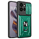 Avizar Coque pour Motorola Edge 50 Neo avec Cache Caméra / Support / Porte-cartes Vert - Dispose d'un cache coulissant intégré pour protéger les lentilles photo au quotidien