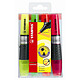 STABILO Pochette de 4 surligneurs LUMINATOR niveau visible pointe biseautée x 5 Surligneur