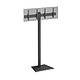 KIMEX 031-1213K1B Support TV sur pied - 2 écrans 43'' - 49'' Hauteur 240cm à poser, Inclinable noir