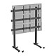 KIMEX 031-2600K2B Support TV sur pieds - mur d'images 6 écrans 45''- 55'' à roulettes noir