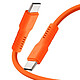 Forever Câble de Charge 3A et Synchro USB-C vers USB-C 60W 1,8m Orange - Ce câble possède une puissance de 60W compatible avec Power Delivery