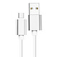 Jaym Câble de Charge 2.4A  et Synchro USB vers Micro-USB vers Lightning 27W 1.7m Blanc Ce câble est compatible avec tous les appareils Micro-USB