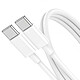 Grab 'N Go Câble de Charge 3A et Synchro USB-C vers USB-C 60W 1m Blanc Ce câble est certifié REACH et ROSH 2.0 pour plus de sécurité