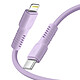 Forever Câble de Charge 2.4A et Synchro USB-C vers Lightning 27W 1,8m Violet - Ce câble permet également le transfert de données