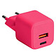 Forever Chargeur GaN Secteur Double Port USB 18W QC et USB-C 30W PD Rouge Ce chargeur est parfait pour smartphones, tablettes, écouteurs et accessoires
