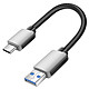 Avizar Mini Câble USB-C / USB Ultra Court 15cm CarPlay, Android Auto, Station de charge Ce mini câble est idéal pour les batteries de secours et stations de charge