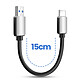 Avizar Mini Câble USB-C / USB Ultra Court 15cm CarPlay, Android Auto, Station de charge pas cher