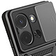 Acheter Avizar Coque Redmi 15C Antichoc avec Cache Caméra Coulissant Bague Métallique Support Noir