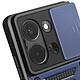Acheter Avizar Coque Redmi 15C Antichoc avec Cache Caméra Coulissant Bague Métallique Support Bleu nuit