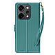 Avizar Étui Portefeuille pour Oppo Reno 14 / 14F / 14 FS avec Dragonne - Étui portefeuille en similicuir turquoise élégant et fonctionnel compatible Oppo Reno 14, 14F et 14 FS