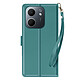 Avizar Étui Portefeuille pour Oppo A5x avec Dragonne et Fonction Support Vidéo Étui portefeuille en similicuir turquoise élégant et fonctionnel compatible Oppo A5x