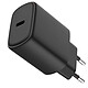 Jaym Chargeur Secteur Rapide USB-C 20W 3A Power Delivery et PPS Noir - Ce chargeur secteur noir intègre un port USB-C Power Delivery délivrant jusqu'à 20W pour la recharge rapide des smartphones, tablettes et accessoires compatibles