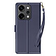 Avizar Étui Portefeuille pour Oppo Reno 14 / 14F / 14 FS avec Dragonne Étui portefeuille en similicuir bleu nuit élégant et fonctionnel compatible Oppo Reno 14, 14F et 14 FS