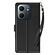 Avizar Étui Portefeuille pour Oppo A5x avec Dragonne et Fonction Support Vidéo - Étui portefeuille en similicuir noir élégant et fonctionnel compatible Oppo A5x