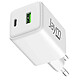 Jaym Chargeur Secteur USB-C Power Delivery 30W / USB-A QuickCharge 18W GaN Compact Blanc Ce chargeur intègre un port USB-C Power Delivery qui délivre jusqu'à 30W pour recharger divers appareils, à savoir smartphones, tablettes et ordinateurs ultrabooks
